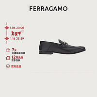 Salvatore Ferragamo 菲拉格慕 Ferragamo）男士黑色Gancini扣饰乐福鞋 0758410_3E _ 75/41