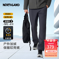 诺诗兰24新款情侣加厚软壳长裤防泼保暖长绒弹力户外登山通勤休闲裤男女 加厚长绒