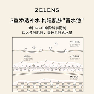 【新年】ZELENS透明质酸补水精华 水润丰盈饱满淡纹