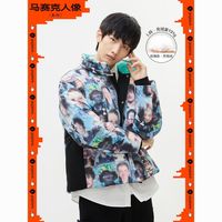 GXG jeans男装芳香个性数码满印休闲短款外套羽绒服11B11100408