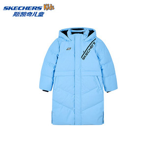 Skechers斯凯奇童装冬季儿童梭织长款羽绒服男女童保暖外套P424K026