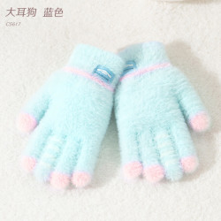 Hello Kitty 儿童保暖全指针织毛线手套