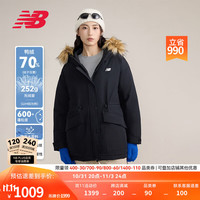 NEW BALANCE NB官方24新款羽绒服女款秋冬鸭绒连帽毛领中长款外套 AWJ43353
