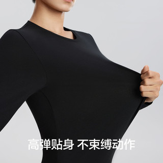有棵树 YOUKESHU秋衣秋裤男士纯棉毛衫薄款打底内穿青少年保暖内衣套装线衣线裤 夜幕黑 L