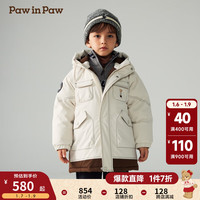 PawinPaw卡通小熊童装2024年早秋新款男童工装风羽绒服防风保暖 Beige/35