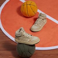 阿迪达斯 adidas秋冬款儿童鞋复古轻便休闲鞋篮球风运动拼色加绒保暖高帮板鞋