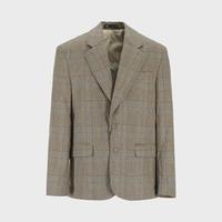 ZARA【复古回潮】男式时尚潮流格纹英伦风拼色垫肩休闲西服