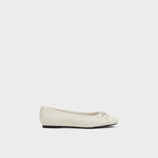 CHARLES&KEITH25春CK1-70900563平底蝴蝶结织芭蕾舞鞋单鞋 Silver银色 39