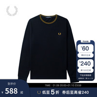 Fred Perry男士休闲T恤2024冬季长袖条纹领麦穗上衣潮M9602 NYX/