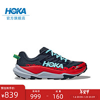 HOKA ONE ONE 男女款夏季托伦特4越野跑步鞋TORRENT 4竞速减震耐磨 暴风蓝/鲜红色-女 38