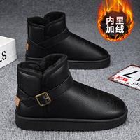 雪地靴男冬季加绒加厚东北棉鞋户外抗冻皮面防水防风休闲男鞋