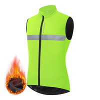 沃萨维公路自行车秋冬季抓绒保暖马甲背心户外防风骑行夹克上衣男 黑武士绿色马甲【后背口袋设计】 XXXL
