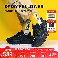 黛西法罗 Daisy Fellowes 新年魔鬼一号老爹鞋耐磨增高舒适透气运动鞋 黑色 45