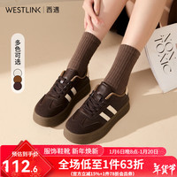 西遇复古德训鞋女2024新款秋冬加绒美式小众百搭休闲鞋子厚底板鞋