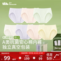 蕉下(beneunder)女士内裤棉质底档透气抗菌中腰三角裤无痕内裤CT04924情人节礼物 【绿1咖1紫2肤2黄1】 7条 155/ S (85)