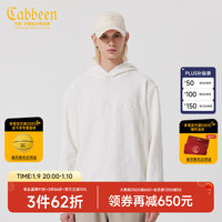 卡宾男装英文刺绣连帽卫衣23冬上衣潮流A2234164002 米白色12 L /175/50
