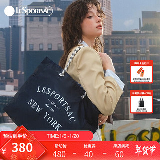 LeSportsac 乐播诗潮流系列手提包中号印花托特包 深蓝色