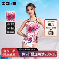 洲克温泉泳衣女款2024新款竞速训练zoke专业竞技三角蝴蝶连体游泳衣 哥特蝴蝶124601146[双层/带胸垫] 3XL（172-177cm）建议75-85kg