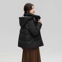 雪中飞 SNOWFLYING【春秋出行】秋冬大方立领简约防风保暖时尚休闲女式短款羽绒服