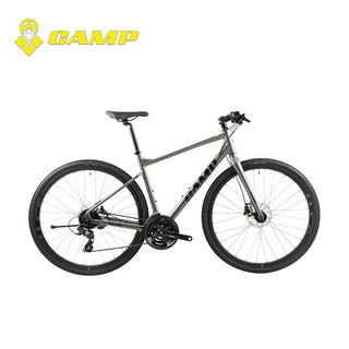 坎普（CAMP）GX100 公路车平把赛车铝合金内走线成人24速砾石瓜车纯油碟自行车 湖水绿 24速 425码