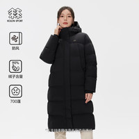 /可隆 KOLON SPORT重量羽绒服 女子防泼水防风户外登山长款鹅绒外套- LKDJ4WN176-BK 155/80A