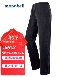 mont·bell 抓绒裤男款秋冬轻薄舒适保暖裤长裤 1105491 黑色 S