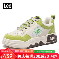 李 Lee休闲鞋男潮鞋运动休闲板鞋百搭厚底面包鞋子男 绿色 39 