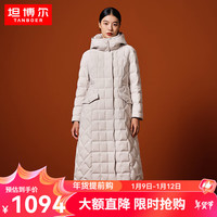 坦博尔【鹅绒】2024年新款羽绒服女防风连帽长款鹅绒服TB232296