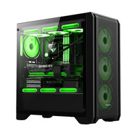 航嘉（Huntkey）GX750A掠夺者 游戏电脑主机箱 支持钢化玻璃侧透/360水冷/ATX主板/12个风扇位/散热器限高165mm 机箱黑色+750W全模组电源 支持ATX主板/360水冷