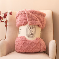 索隆双面绒AB版塔芙绒羊羔绒毯子双层加绒毛毯 塔夫毯-豆沙同色DB 100*150cm