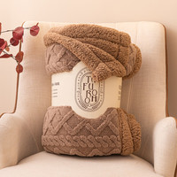 索隆双面绒AB版塔芙绒羊羔绒毯子双层加绒毛毯 塔夫毯-咖色同色DB 180*200cm约3.6斤