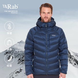 睿坡 Rab24秋冬Glaceon Pro男士连帽保暖防风700蓬防寒羽绒服 QDE-68 黑灰色BEL M