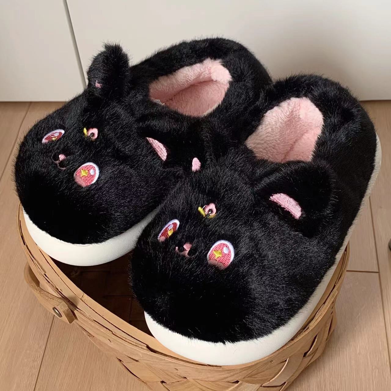 花朵小猫全包跟黑色