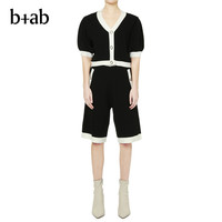 b+ab女装两件套夏季优雅小香风短袖上衣中裤S3137S