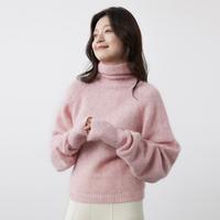 秋冬高领纯色宽松百搭短款长袖保暖针织毛衣通勤女士羊毛衫