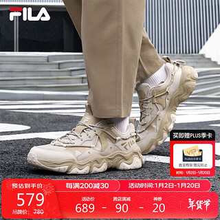 FILA 老爹鞋猫爪鞋5代复古运动鞋男鞋2024春休闲鞋 燕麦色/沙棕色-OS 42