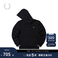 FRED PERRY 男士卫衣冬季休闲重磅抽绳连帽麦穗宽松M2643 NYX/藏青色 S