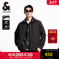 杰克琼斯 杰克·琼斯（JACK&JONES）冬男百搭个性时尚简约口袋翻领复古休闲夹克外套羽绒服224423002 E41黑色 175/96A/M