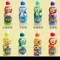 Pororo 啵乐乐儿童果味饮料韩国进口pororo宝露露啵啵乐牛奶果味果汁饮品235ml随机口味2瓶（可备注口味）