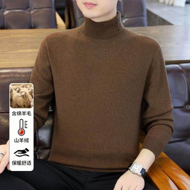 CREAZIONI 冬季高领厚款保暖毛衣男式羊毛衫