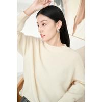 强缩绒~100%山羊绒圆领女士长袖羊绒衫套头