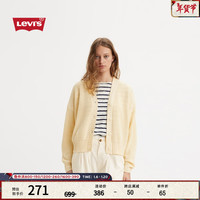 Levi's李维斯24早春女士休闲针织V领毛衣A7104 杏色 S