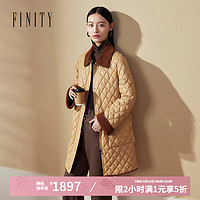 菲妮迪（FINITY）菲妮迪90鹅绒皮草羽绒服2024年冬季羊皮真皮保暖外套女 卡其色 L