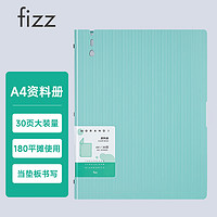 飞兹 fizz 30页A4资料册 大装量PP材质莫兰迪色文件册/收纳册 办公用品 绿色FZ10023