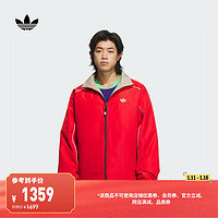 adidas 阿迪达斯 王安宇同款双面穿宽松棉服男蛇年新年款冬季阿迪达斯三叶草 浅猩红/影迹卡其棕 2XL