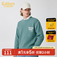 卡宾男装字母刺绣毛衣春季款宽松针织衫文艺气质上衣街头H L 50/175
