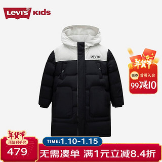 Levi's 李维斯 童装男女童长款羽绒服冬季防寒保暖外套 黑美人 110/56