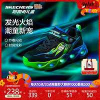 Skechers斯凯奇童鞋儿童闪灯鞋过年春秋时尚男童运动鞋舒适跑步鞋