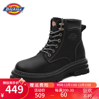 Dickies马丁靴男秋冬时尚靴子男士加绒保暖百搭工装靴高帮鞋潮流男靴 黑色 41
