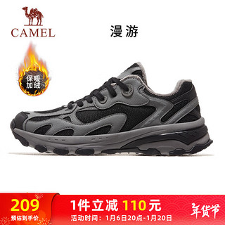 CAMEL 骆驼 加绒户外复古慢跑鞋男休闲运动 K13S09L7015A 黑/灰 40